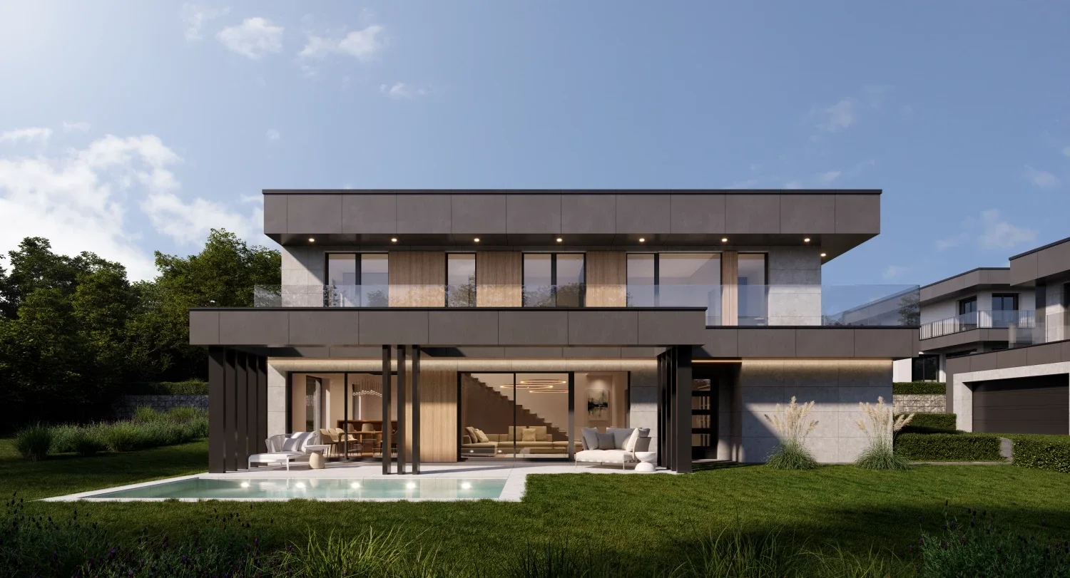 Kortárs Lux Home Bau otthon építészeti látványterve